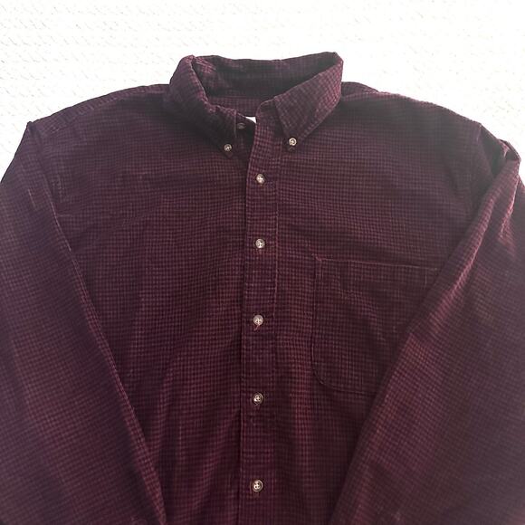 Eddie Bauer‎ Men’s Plaid Corduroy Button-Down Long Sleeve Shirt Large - Picture 2 of 11